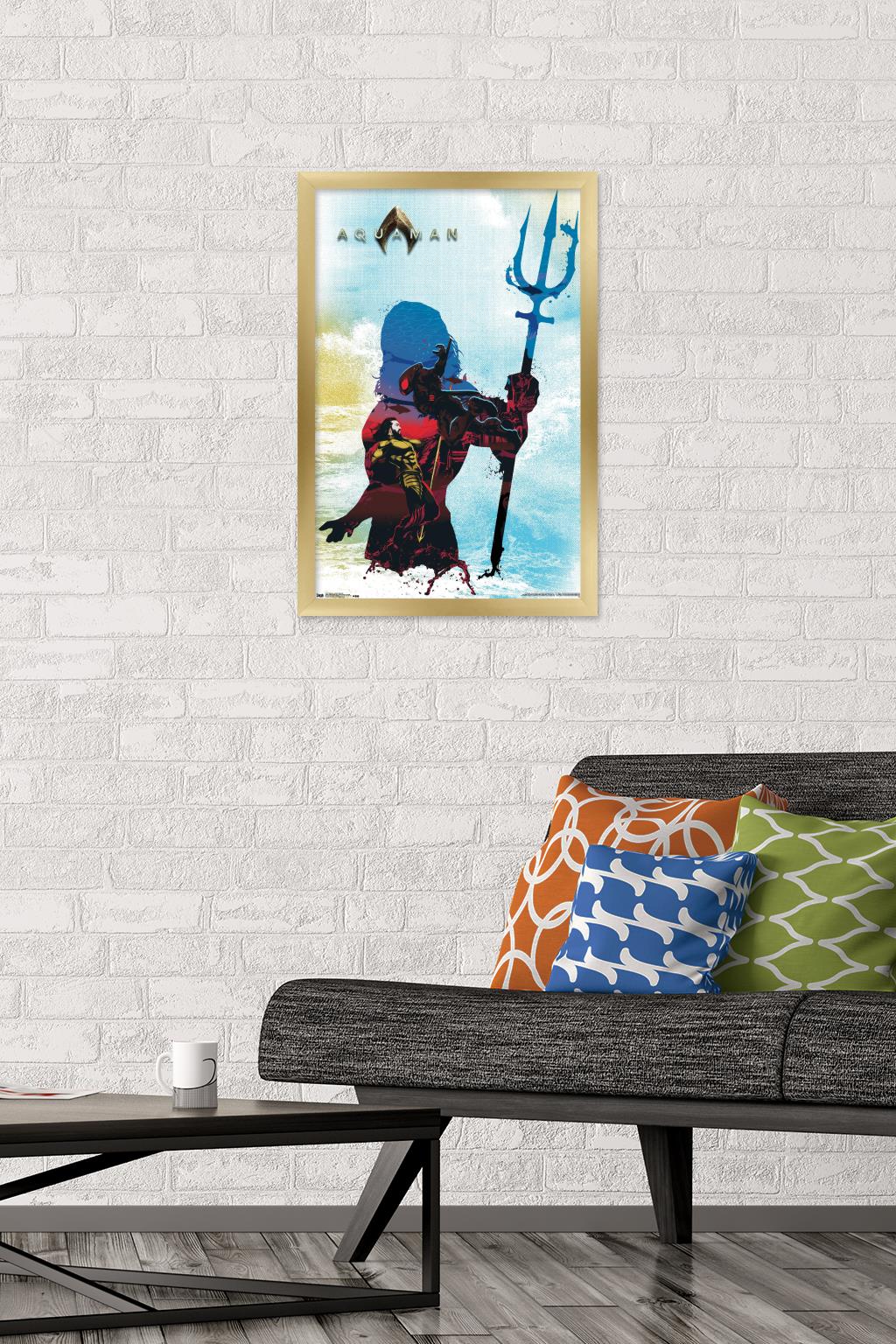 DC Comics Movie - Aquaman - Arthur Silhouette Wall Poster, 14.725" x 22.375", Framed