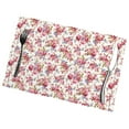 thumbnail image 3 of Home Rose Flower Pattern Placemats Set Of 6 Washable Wipeable Place Mats Place Mats For Festival, Parties, Family Dinner (12 X 18inch), 3 of 8