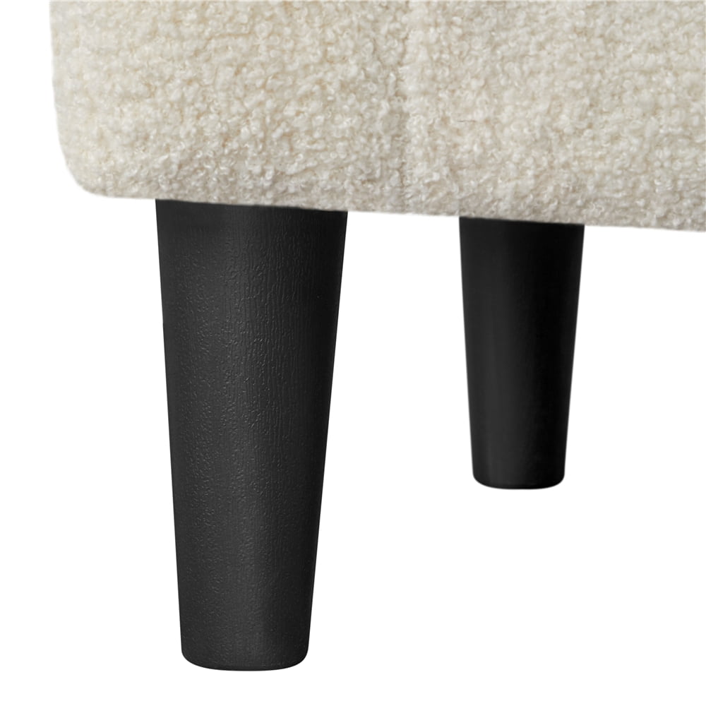 Topeakmart Modern Upholstered Boucle Armchair for Living Room, Ivory
