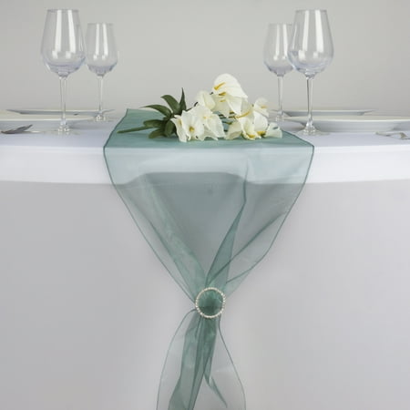 

BalsaCircle 5 Pieces 14 x 108 Hunter Green Organza Table Top Runners Wedding Party