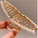 thumbnail image 2 of Pinza para el pelo, decoración de perlas de imitación, pinza para el pelo de plátano, accesorio de pasador para mujer #1 Adepaton HMJM199, 2 of 6