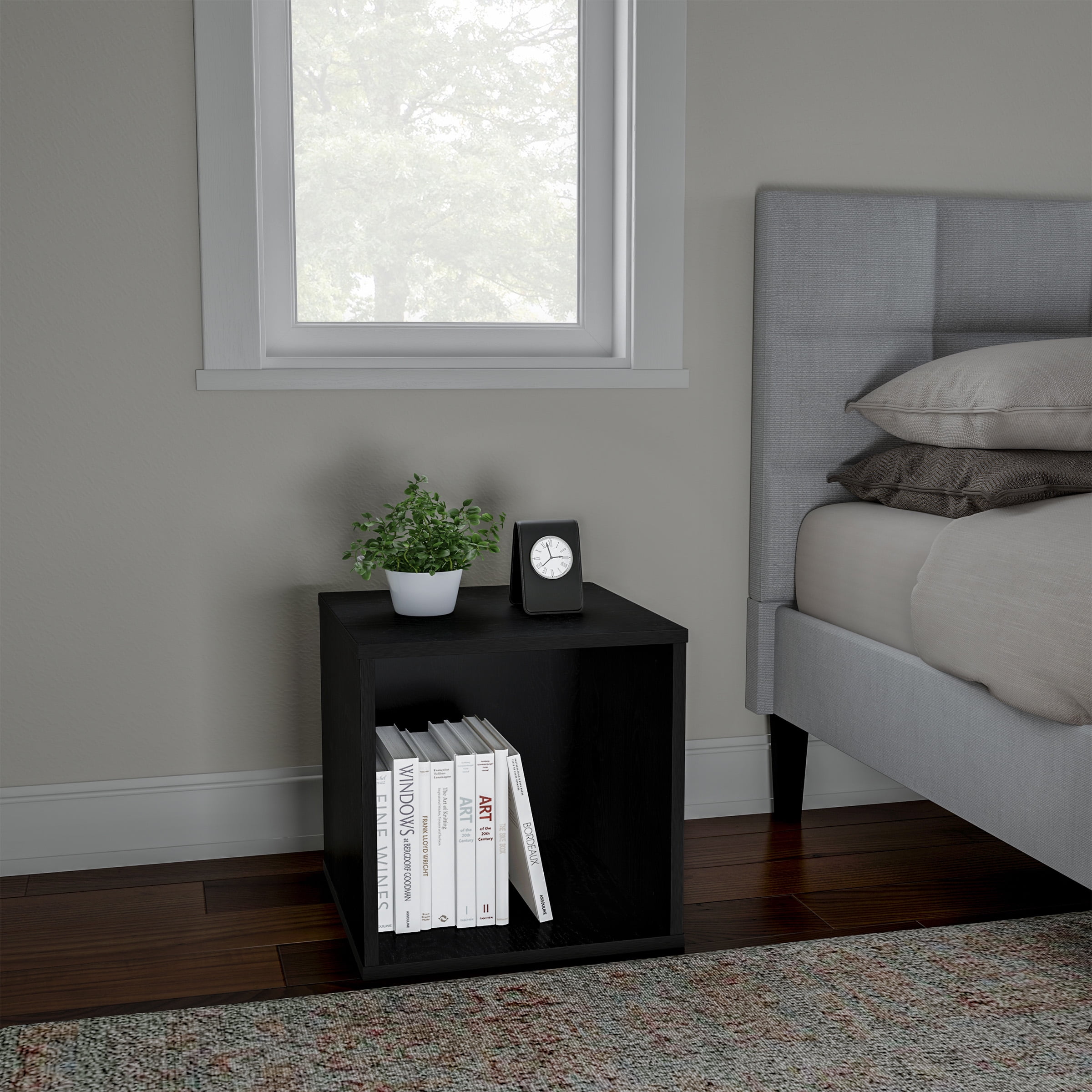 Lavish Home Contemporary Stackable Modular Cube End Table (Black)