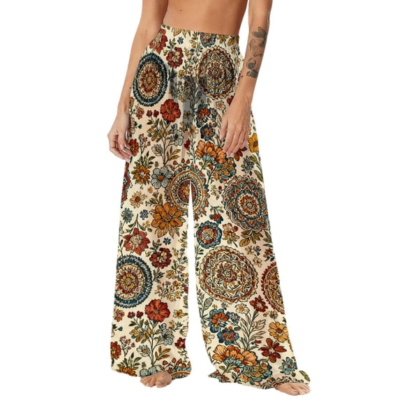 Women's Pants Casual,Womens Sheer Beach Pants See Through Mesh Bottoms for Bathing Suit Beach Wide Leg Swim Cover Up Pants
