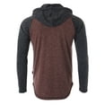 thumbnail image 2 of ZIMEGO Men's Long Sleeve Color Block Hooded Henley shirt - Athletic Baseball Sports Raglan Style Casual Hoodie, 2 of 6