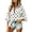 White, variant on Ladies Casual Ruffle Flare Sleeve Print Loose Everyday Casual Comfortable Tops
