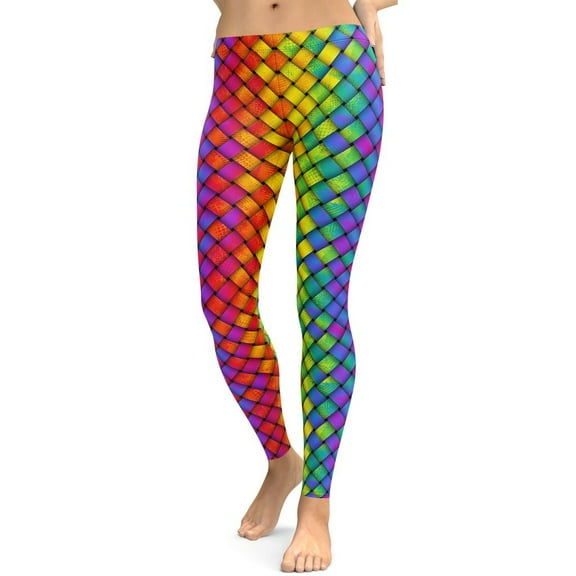 3D Rainbow Pattern Leggings Size: XS for Women | FIERCEPULSE