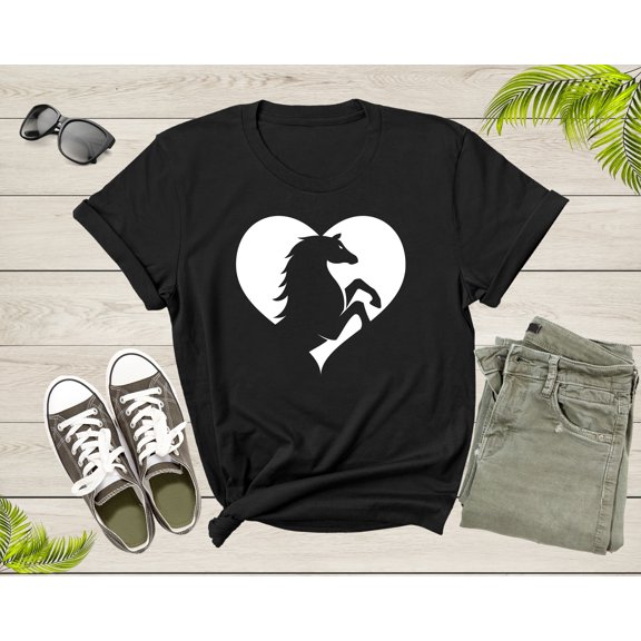 Cool Horse Pony Lover Gift Shirt For Men Women Kids Girls Boys Aesthetic Horse Lover Gift Ideas Tshirt Graphic Horse Head Silhouette T-shirt