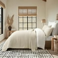 thumbnail image 3 of EVERGRACE Cross Stitch Pre-Washed Cotton Quilt Bedding Set King Size, Oversized 3 Pieces Lightweight Bedspread Coverlet for All Season, with 2 Matching Shams, Flax Beige,118"x106", 3 of 8