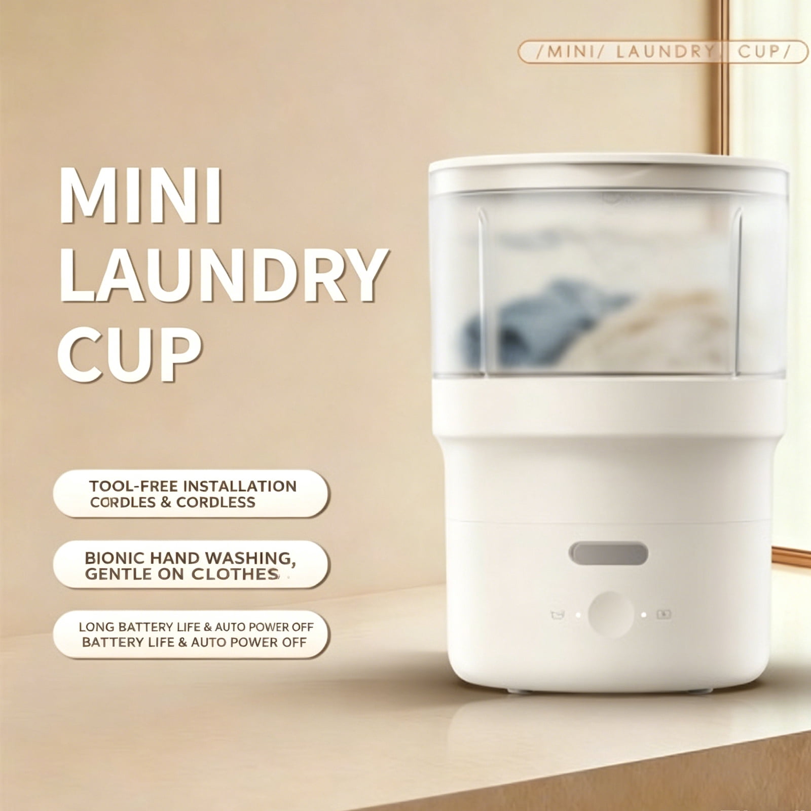 USB charging mini laundry cup, portable electric washer for intimate apparel cleaning