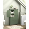 thumbnail image 4 of Floor Storage Cabinet,  Storage Unit, Freestanding  Cabinet with 2 Drawers and 2 Doors, Adjustable Shelf, 11.8 x 23.6 x 43.3 Inches, Forest Green, 4 of 8