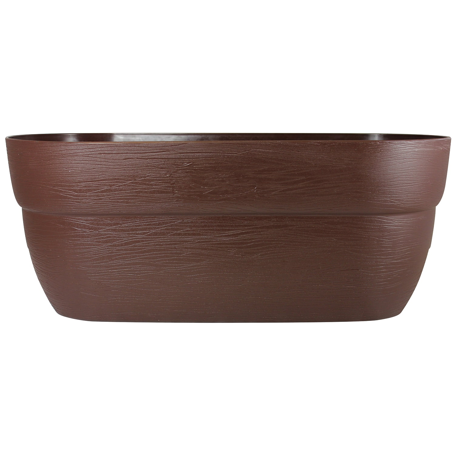 Bloomers Rail Picker Self-Watering Rail Planter Grow Box – 24" Weatherproof Resin Planter– Brown