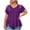 Purple, variant on FchengtaiS Plus Size Tops Womens Short Sleeve V Neck Tshirts Hollow Out Summer Dressy Casual Loose Blouses 1X-5X