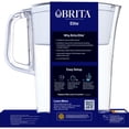 thumbnail image 5 of Brita 10 Cup Large Plastic Water Filter Pitcher, White, BPA Free with 1 Elite Brita Filter, 5 of 11