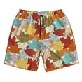 thumbnail image 3 of Uemuo Fall Maple Leaves Pattern Men's Swim Trunks Hawaiian Beach Bathing Suit Swimsuits Beach Quick-Dry Shorts with Pockets-Medium, 3 of 9