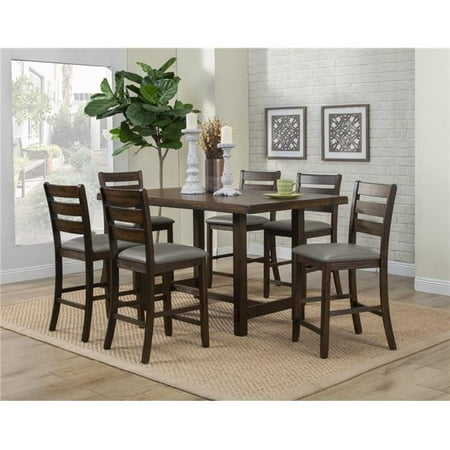Alpine Furniture 2929-04 Emery Pub Height Dining Table, Walnut