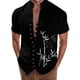 thumbnail image 1 of Playeras Y Camisas Para Hombre Camisa de vacaciones en la playa Camisa de cuello con botones en los puños para hombre (Black, M), 1 of 4