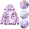 thumbnail image 4 of SILVERCELL Childrens’ Zip-Up Hoodie Jacket Girls Butterfly and Flower Printed Long Sleeve Sweatshirt Coat for 2-13 Years Toddler Kids, 4 of 8