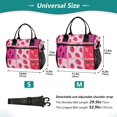 thumbnail image 2 of Ckdifva Strawberries and Pink Leopard Cooler Bag Cooler Cooling Tote Lunch Bag Lunch Box Front Pocket with Shoulder Strap, 2 of 6