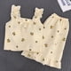 thumbnail image 5 of Conjunto de pijama de camisola de dos piezas con almohadillas para el pecho, conjunto de pijama de verano suelto, suave y agradable para la piel para niñas, naranja, L, 5 of 8