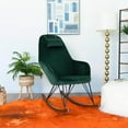 thumbnail image 2 of Jayce Modern Indoor Livingroom Velvet Rocking Accent Chair in Green, 2 of 6
