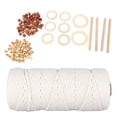 thumbnail image 1 of Cuentas De Macramé, Usos Múltiples Ecológicos, Kit De Macramé DIY Pulido Fino, Herramientas Completas, Artesanía De Madera De Haya Para Colgadores De Plantas, 1 of 7