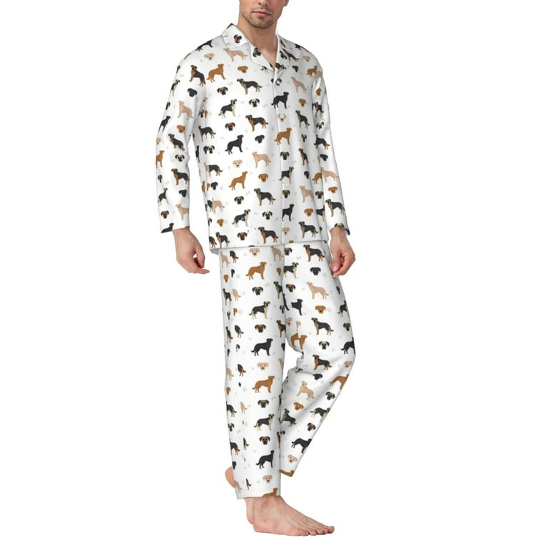Picia Labrador Retriever Dog Pattern Men's Long-Sleeve Sleepwear