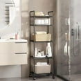 thumbnail image 1 of ERSAN-5 Tier Metal Shelving Unit Storage Shelves with WheelsHeavy Duty Storage Rack for Bathroom Kitchen Garage Pantry Organizer Rack Black, 1 of 4