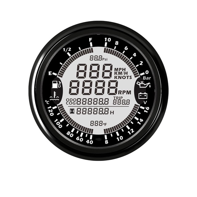 Waterproof 6 In 1 Multi-function Gauges GPS Speedometer Tachometer 12V 24V Fuel Level Water Temp Oil Pressure ,Universal Compatibility