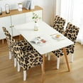 thumbnail image 3 of Chic Cheetah Dining Chair Covers Set of 4 Abstract Animal Texture Design Washable Polyester Stretch Slipcovers Removable Protector for Aesthetic Kitchen, 3 of 7
