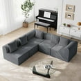 thumbnail image 4 of Akaber Modular Sectional Couches for Living Room with Deep Seat, 146'' 5 Seats L-Shape Cloud Sofa Couch, High Density Memory Foam, Boneless Upholstered Couches, Easy Assembly (Dark Gray), 4 of 8
