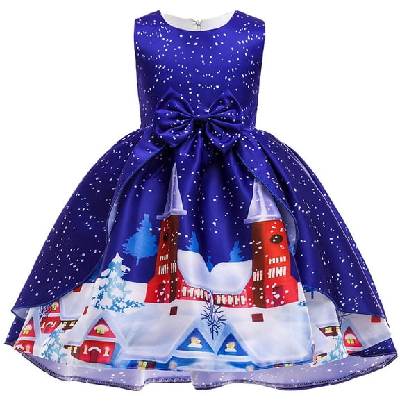LWNYDPLSD Christmas Dress Girls Size 6 Christmas Toddler 3t Christmas Dresses for Girls 14-16 Play Dress Up for 2-3 3t Dress Clothes for Classy, Blue 2-3 Years
