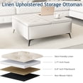 thumbnail image 4 of SWQQWEI 35‘’Storage Ottoman Coffee Table with Lift Top, Upholstered Large Square Ottoman for Living, 4 of 10
