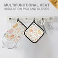thumbnail image 4 of Yayeee Oven Mitts and Pot Holder Set of 2 Heat Resistant Kitchen Gloves Baking Hot Pad, Pink Easter Eggs, 4 of 5