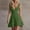 Green, variant on Women's Solid Color Twist Front Fit‑and‑Flare Dress Deep V‑Neck Sleeveless High‑Waist Ruffle Short Dress Green XL(XL)