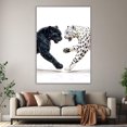 thumbnail image 5 of Mudket Black & White Leopard Framed Canvas Wall Art, Contrast Wild Animal Print Art for Men Living Room, Modern Office, Ready to Hang - 30"L x 20"W, 5 of 10