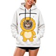 thumbnail image 3 of Pet Pouch Hoodie Sweatshirt for Women Men Long Sleeve Drawstring Oversized Pullover with Front Pet Pouch Cute Xmas Cartoon Animal Graphic Casual Wear for Cat Dog Lovers Saffron XXXL, 3 of 6