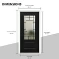 thumbnail image 5 of 36" x80" Exterior Fiberglass Door with Black Woodgrain Surface，3/4 Decorative Glass, Classic Exterior Door for Home Entrance, 5 of 6