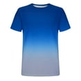 thumbnail image 4 of Amtdh T Shirt for Men Gradient Color Casual Summer Blouses Mens Breathable Tops Short Sleeve Crewneck Lightweight Men's All-Match Comfy New Tops Blue L, 4 of 5