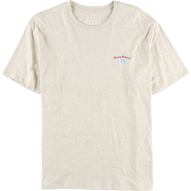 Tommy Hilfiger - Camiseta gráfica para hombre, color blanco roto, pequeña