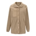 thumbnail image 6 of Great Gifts for Less Ofreoo Women's Fleece Fleece Button Up Outwear Long Sleeved Hoodless Casual Jacket Jackets for Women, 6 of 8