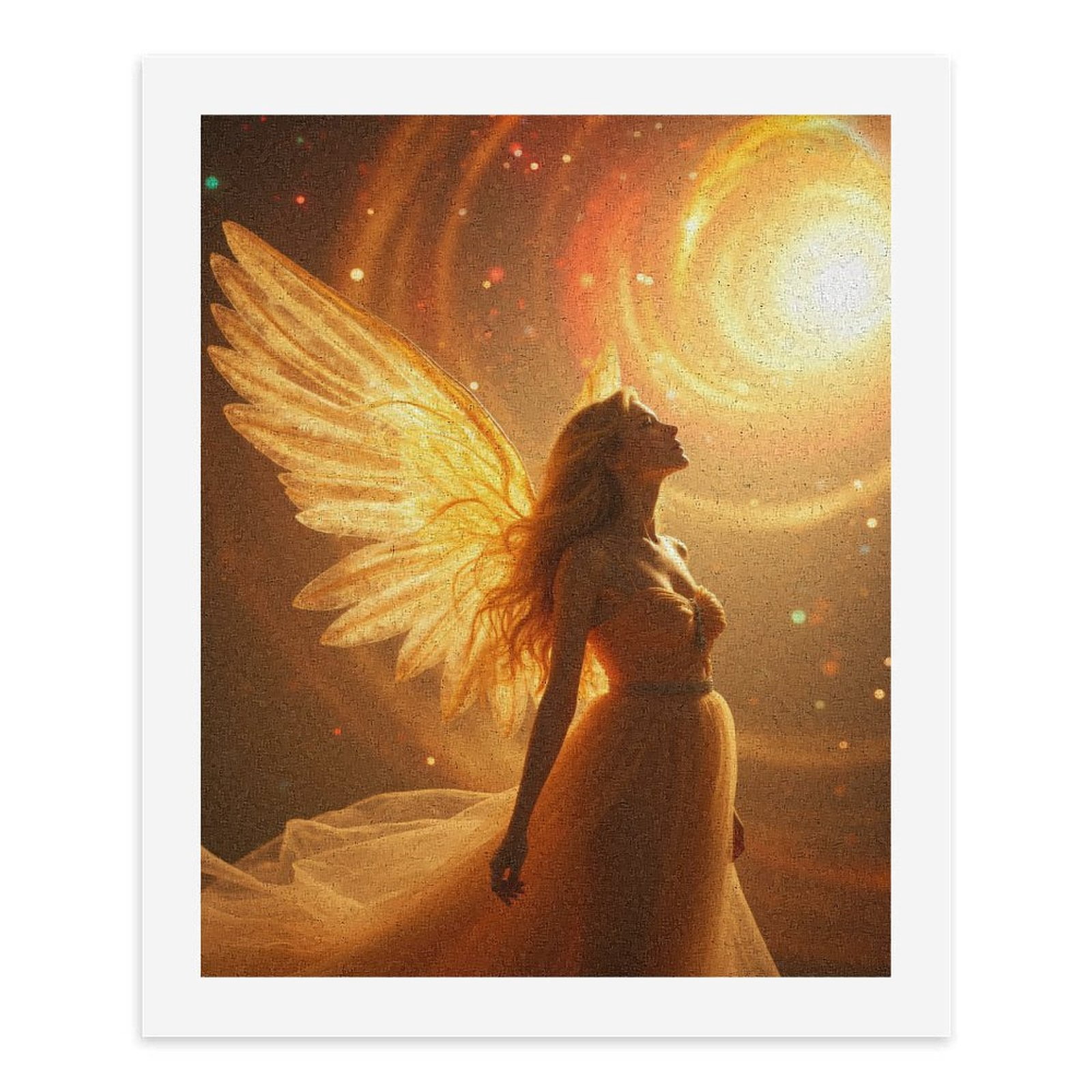 Paint by Numbers Kit for Adults, Angel In Golden Glow Dreamscape Paint by Numbers, Easy Paint by Numbers Kit for Adults Beginner, DIY Adult Paint by Number Kits on Canvas, Home Decor