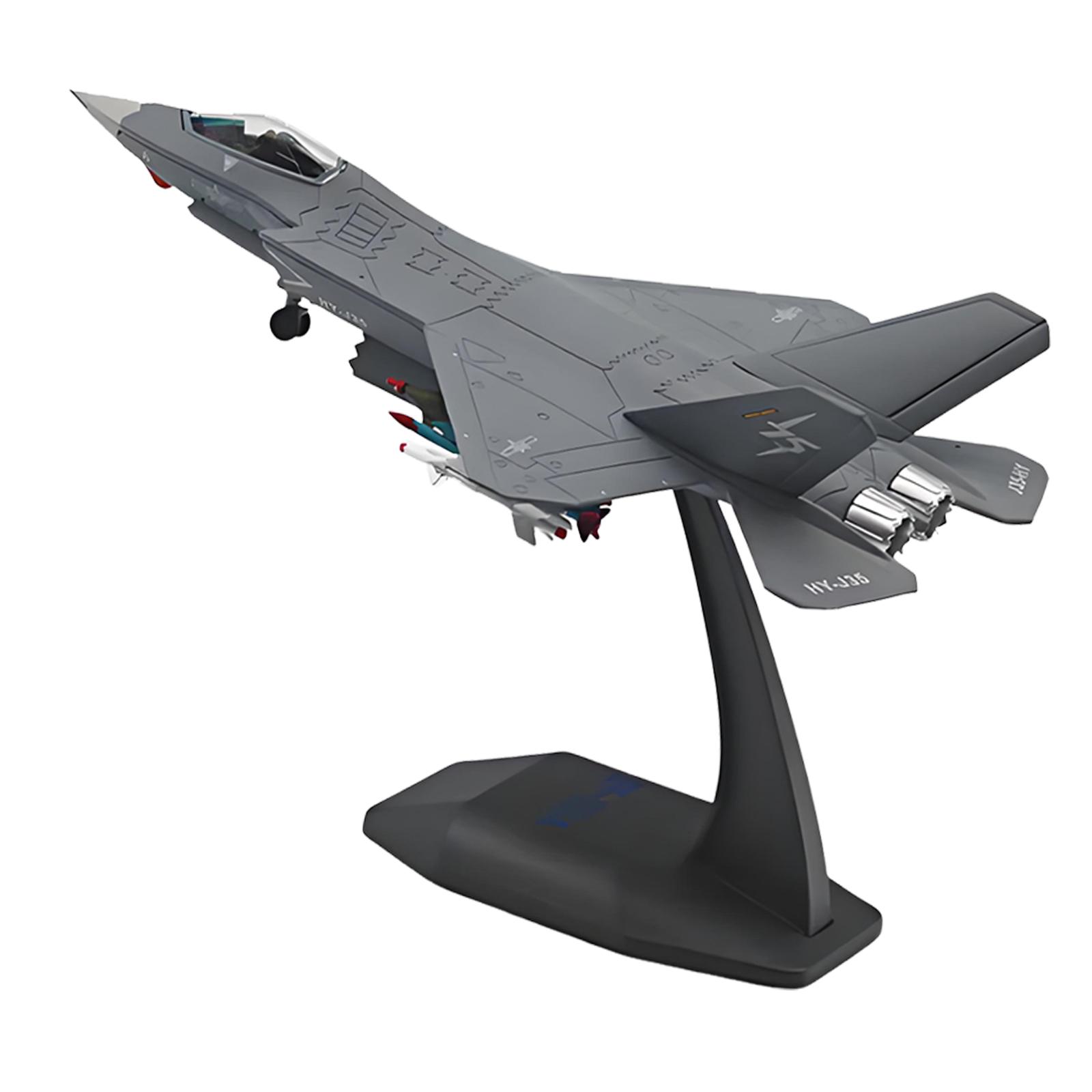 Diecast Plane Model 1/100 Scale J35 Fighter Jet Alloy Construction with Rotatable Wheels for Aviation Lovers