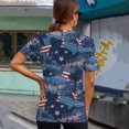 thumbnail image 2 of DailyTrove Women's Star-Spangled Banner Print T-Shirt - Short Sleeve Casual Tee, Patriotic for American Celebrations & Streetwear, 2 of 4