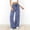 *Blue, variant on ClodeEU Women's High Waist Striped Wide Leg Pants with Drawstring,Casual Loose Trousers with Pockets Black,Women's Plus L