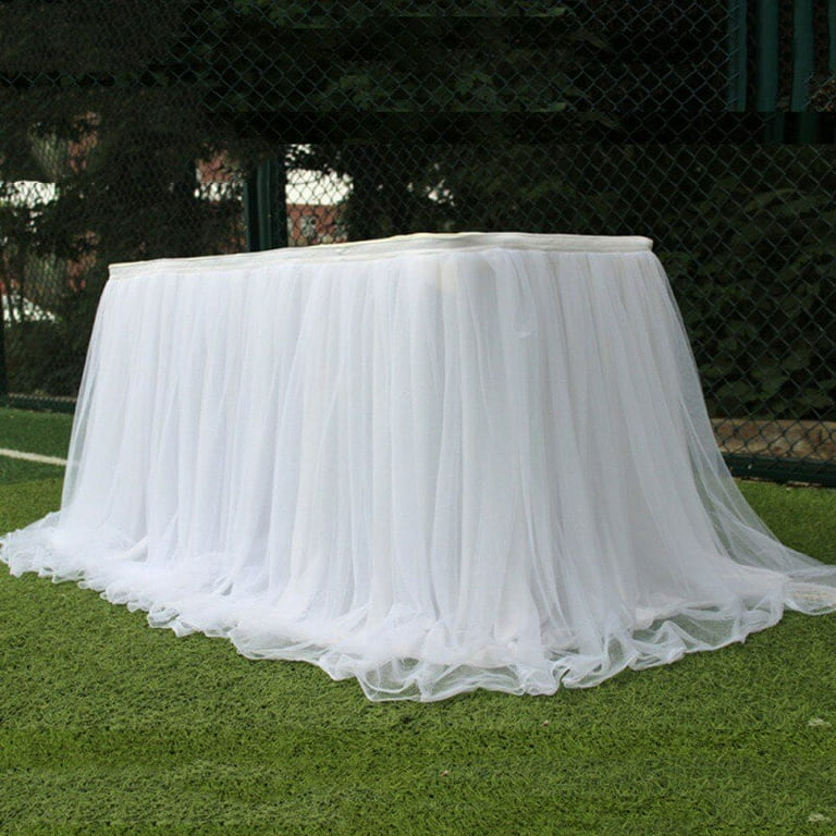 Tulle Table Skirt for Rectangle or Round Table Tutu Table Skirting for Wedding Birthday Party Baby Shower Gender Reveal Home Decor Walmart