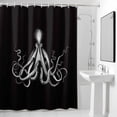 thumbnail image 2 of Octopus Shower Curtain, Black and White Beach Summer Waterproof Shower Curtain Set with 12 Hooks Lightweight Bath Curtains Fabric Bathroom Decor 36x72 Inches, 2 of 9