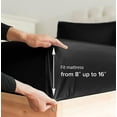 thumbnail image 6 of CGK Linens 6-Piece Breathable and Cooling Sheet Set With Extra Matching Pillowcases - Full Size Bed Sheets Fits 8"-16" Mattresses, Black, 6 of 7
