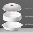 thumbnail image 6 of Microwave Oven Steamer, Round & Square Microwave Oven Steamer with transparent lid, Large Capacity Easy to Clean for Cooking Dumplings, Vegetable (Square single layer), 6 of 8