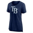 thumbnail image 2 of Women's Navy Tampa Bay Rays Weathered Official Logo Tri-Blend T-Shirt, 2 of 3