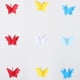 thumbnail image 4 of KAKOWELY 7 guirnaldas colgantes de mariposas, serpentinas de papel para fiestas, banderines de mariposas 3D para decoraciones de bodas, fiestas de cumpleaños, decoración con cadena de mariposas., 4 of 5